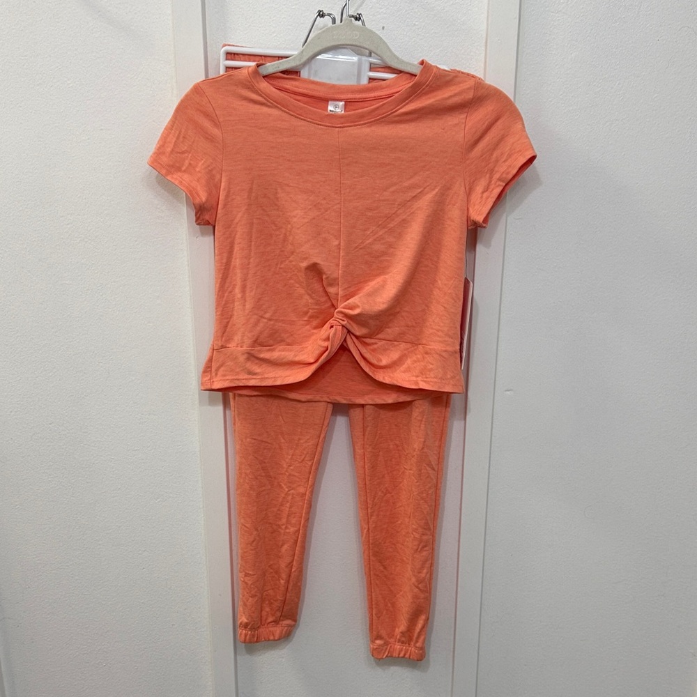 Peach Knotted Top and Pants Set